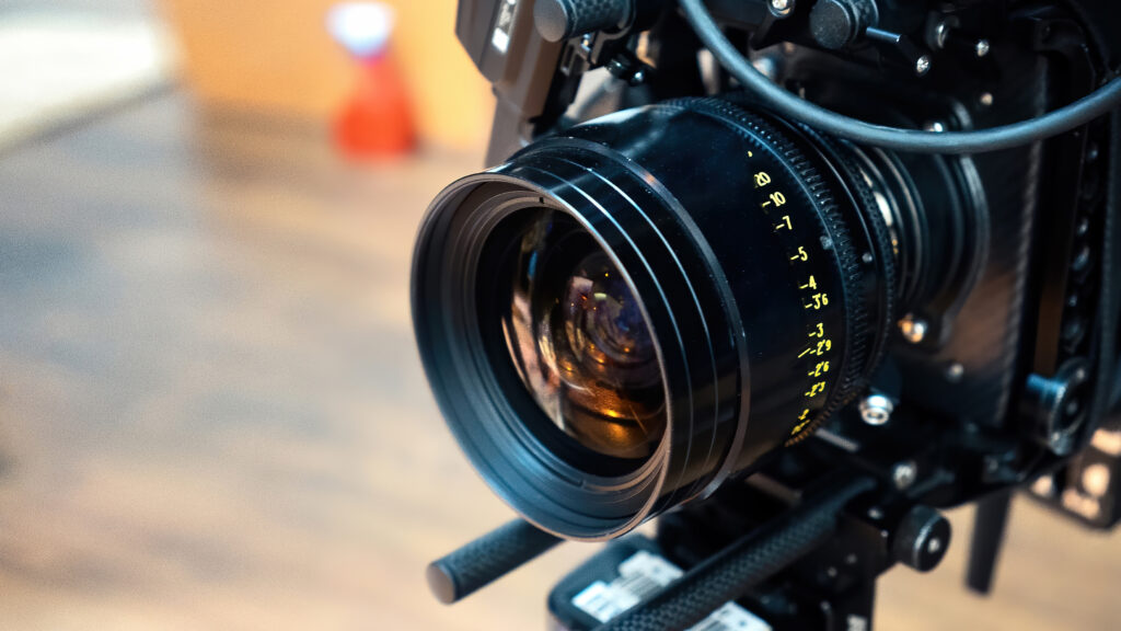 professional movie camera lens movie set